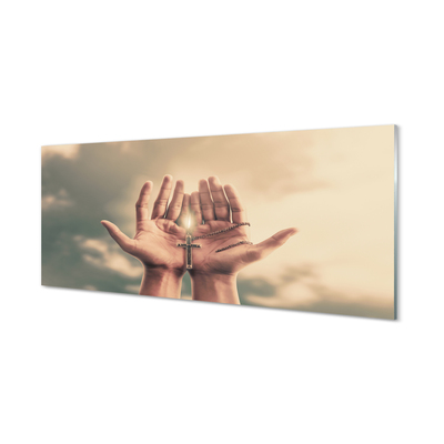 akrylový obraz Cross Hands nebe