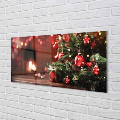 akrylový obraz Vánoční strom ozdoby světla dárky