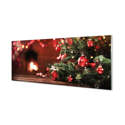 akrylový obraz Vánoční strom ozdoby světla dárky