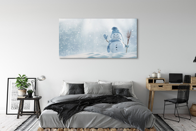 akrylový obraz sněhulák sníh
