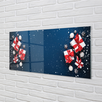 akrylový obraz Dárky cetky sníh