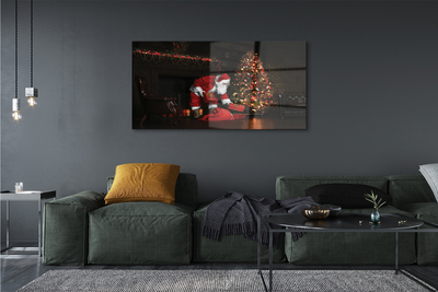 akrylový obraz Ozdoby na vánoční stromeček dárky Claus