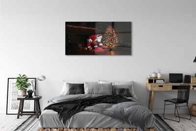 akrylový obraz Ozdoby na vánoční stromeček dárky Claus