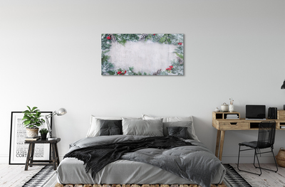 akrylový obraz Sněhové šišky, větvičky