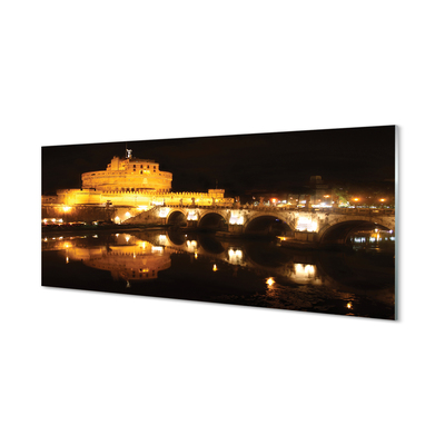 akrylový obraz Rome River mosty v noci