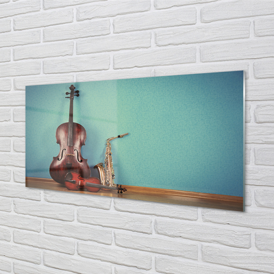 akrylový obraz housle trubka