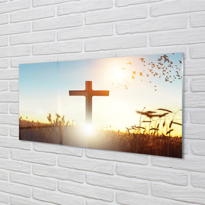 akrylový obraz Kříž pole Slunce