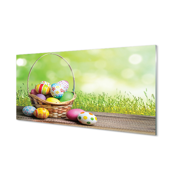 akrylový obraz Basket vejce louka