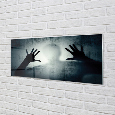 akrylový obraz Stín ruce a formy hlavy
