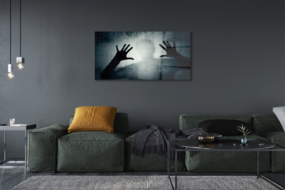 akrylový obraz Stín ruce a formy hlavy