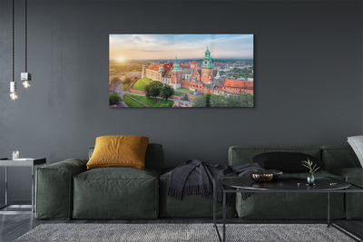 akrylový obraz Krakow castle panorama svítání