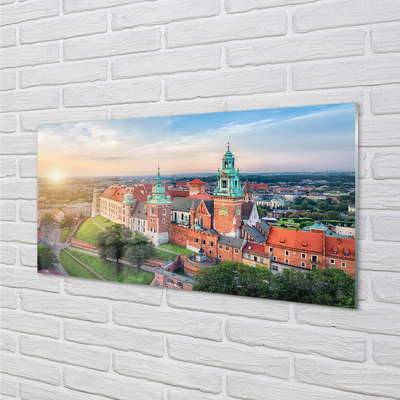 akrylový obraz Krakow castle panorama svítání