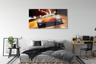 akrylový obraz Sportovní auto světla města
