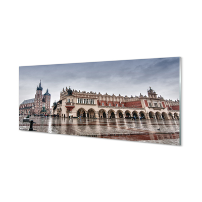 akrylový obraz Krakow kostel Cloth déšť