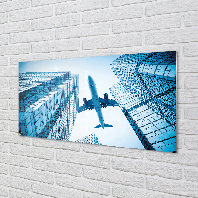 akrylový obraz Budovy letoun nebe