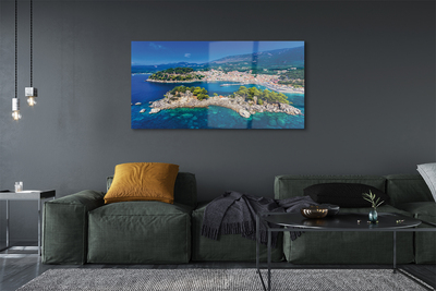 akrylový obraz Řecko Panorama moře město