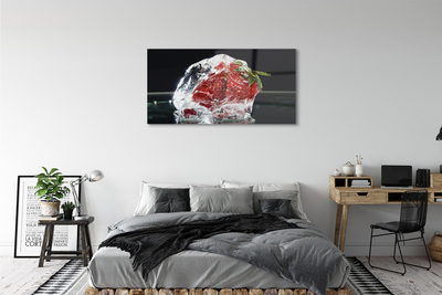 akrylový obraz Jahody v ledu kostka