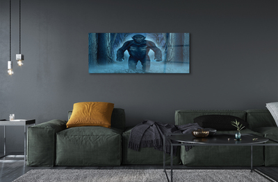 akrylový obraz Gorila lesní stromy