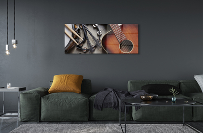 akrylový obraz Kytara Mikrofon tyčinky