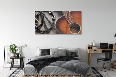 akrylový obraz Kytara Mikrofon tyčinky