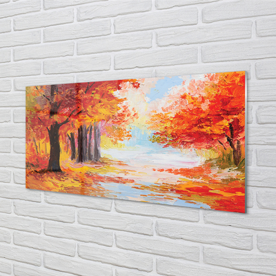 akrylový obraz Podzimní listí stromu