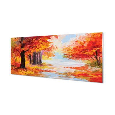 akrylový obraz Podzimní listí stromu