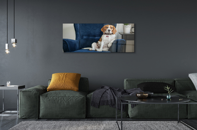 akrylový obraz sedící pes