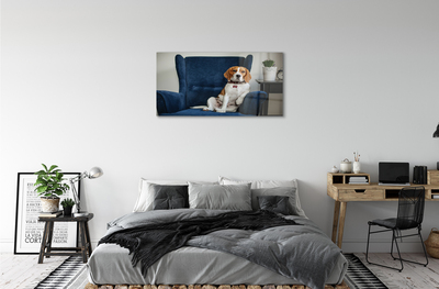 akrylový obraz sedící pes