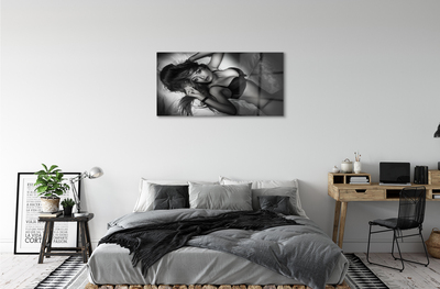 akrylový obraz Žena černé a bílé