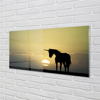 akrylový obraz Pole sunset jednorožec