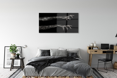 akrylový obraz Černé pozadí špinavé ruce