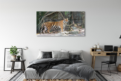 akrylový obraz tygr džungle
