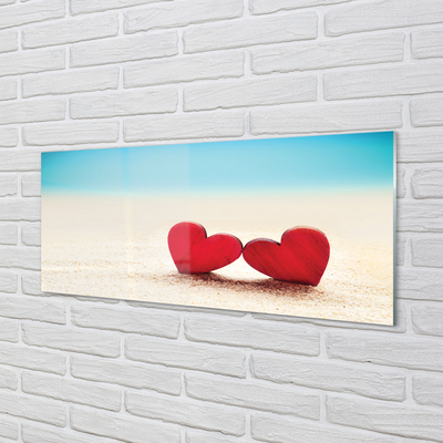 akrylový obraz Srdce červené písečné moře
