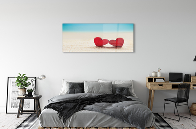 akrylový obraz Srdce červené písečné moře