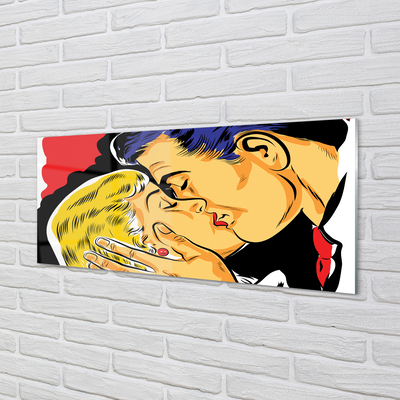 akrylový obraz lidé políbit