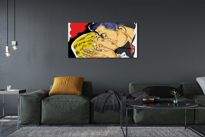 akrylový obraz lidé políbit