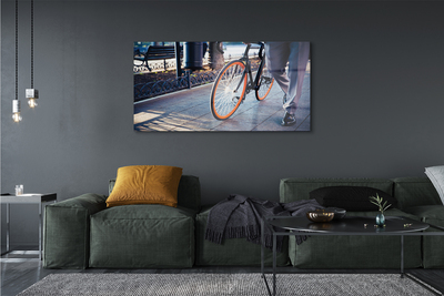 akrylový obraz Město na kole noha