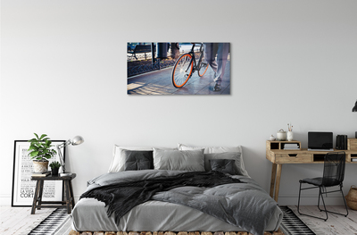 akrylový obraz Město na kole noha