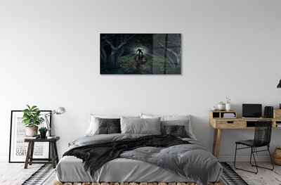 akrylový obraz strom formu temného lesa