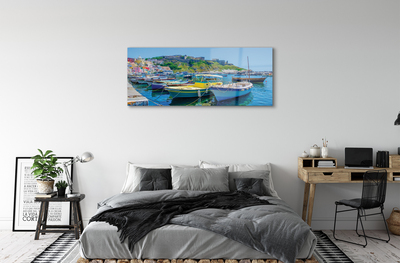 akrylový obraz Hory mořské lodě