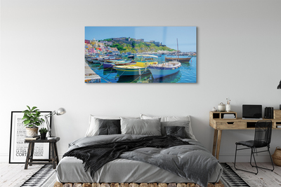 akrylový obraz Hory mořské lodě