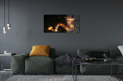 akrylový obraz Japonský drak osvětlené