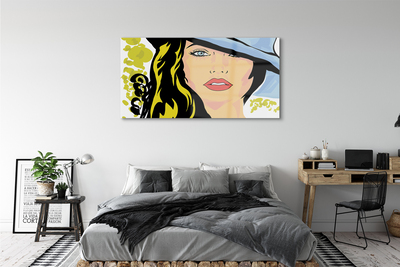 akrylový obraz Žena klobouk