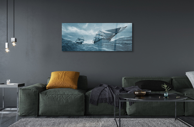 akrylový obraz Moře bouře nebe loď