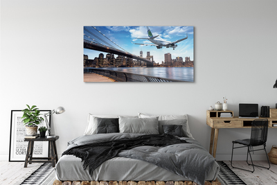 akrylový obraz Letadel mraky město