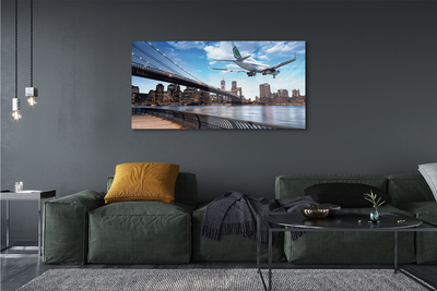 akrylový obraz Letadel mraky město