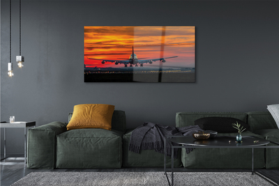 akrylový obraz West mraky letadla