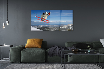 akrylový obraz mountain lyžař