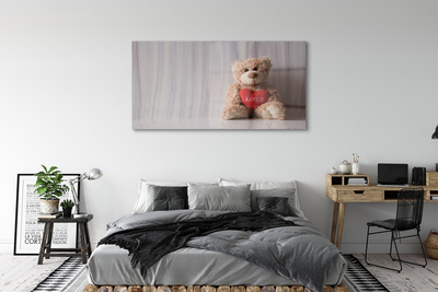 akrylový obraz srdce medvídek