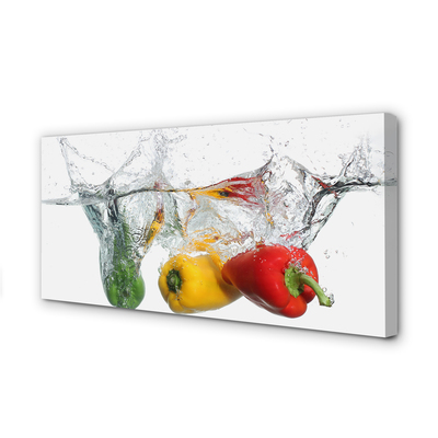 Obrazy na plátně Barevné papriky ve vodě